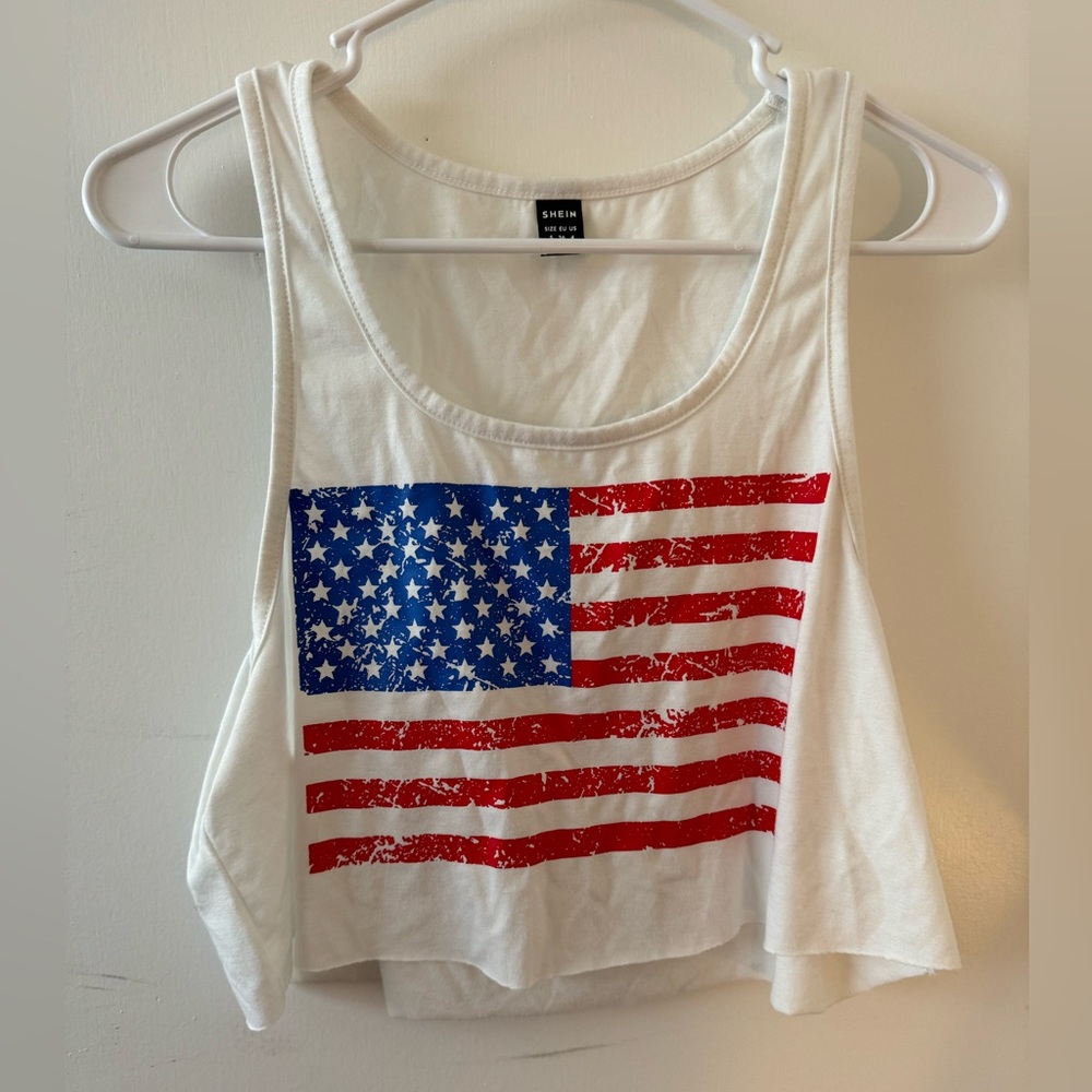 S SHEIN Flag Crop Top